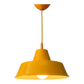 Petite suspension industrielle vintage jaune