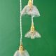 Suspension triple vintage glass chandelier - tableware collection
