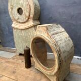 Antique mora clock long case, mint colour wood case 1800s