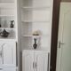 White cerused wood library (+TV housing)