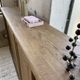 Large row of solid oak loom sliding doors