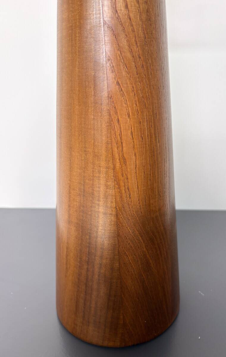 Pair of Modern Conical Wooden Table Lamps, Italy
