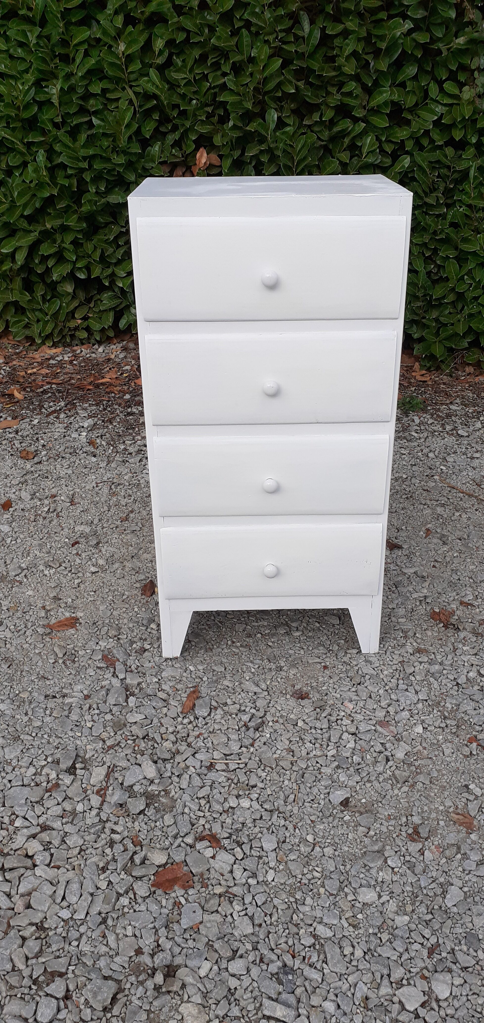 Chest of drawers 4 drawers feet compass white