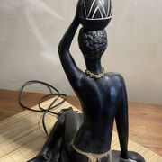 African women's plaster lamp signed Pagliani