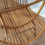 Rattan shell armchair
