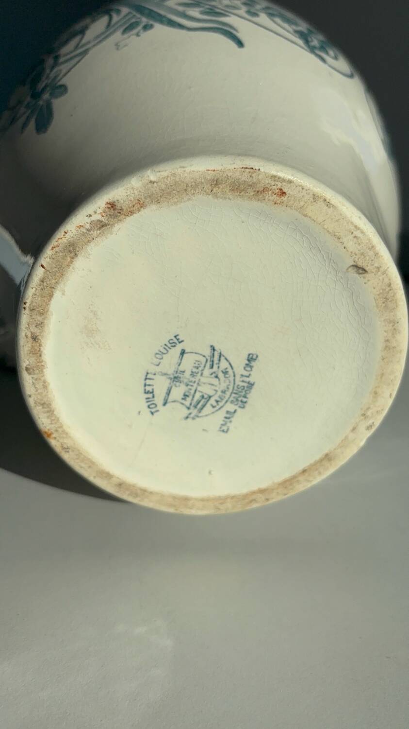 Antique toilet bowl Creil and Montereau Louise ironstone