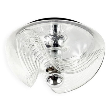 XL Mid-Century Space Age Glass Ceiling Light by Koch & Lowy for P&P, 1970s