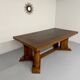 Antique Art Deco walnut and burl wood table, 1930s, France, with extensions