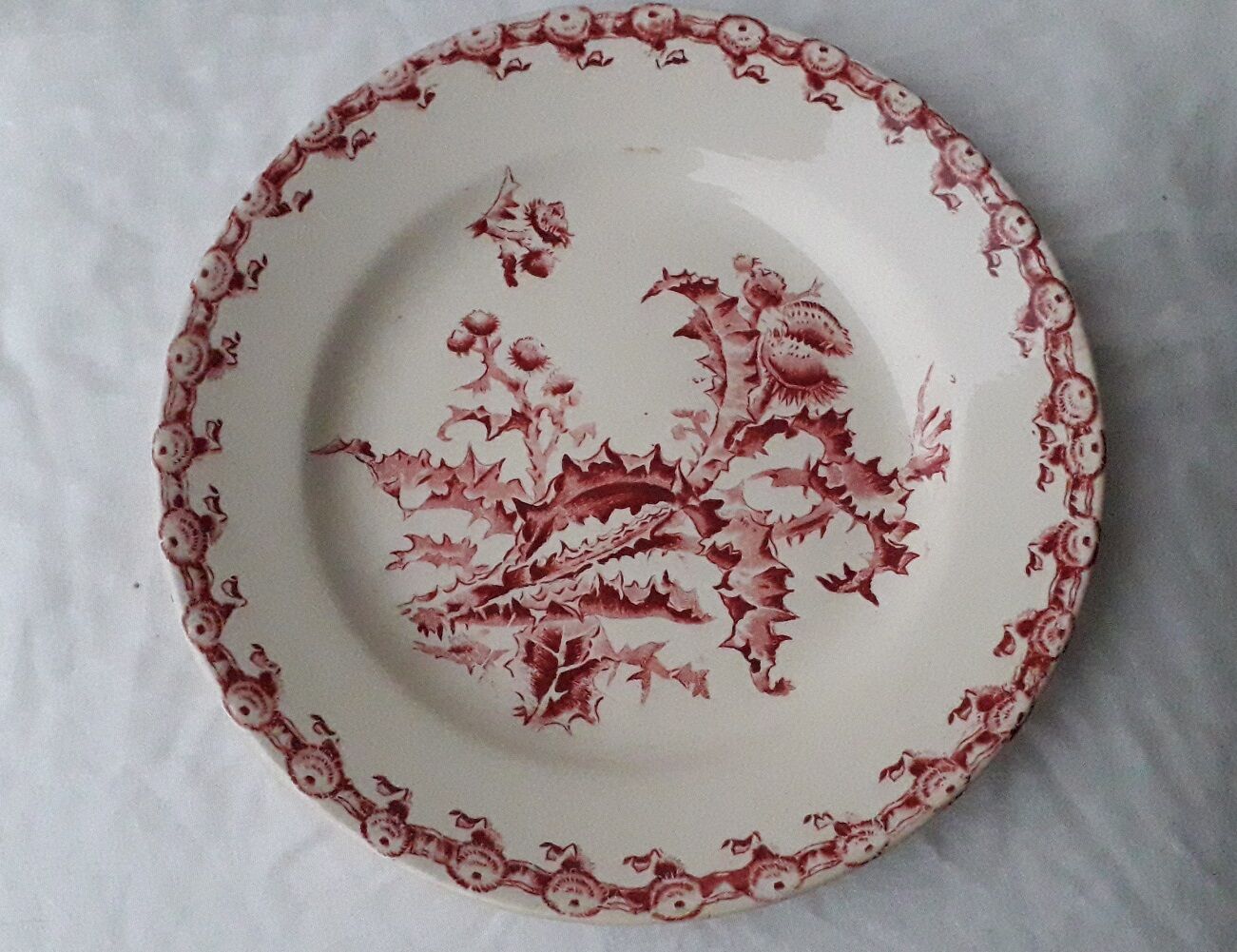 Plate Gien pink thistle