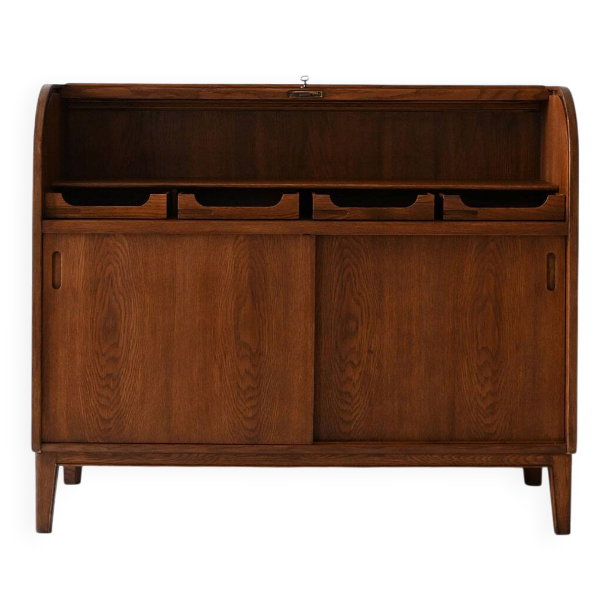 Vintage Scandinavian oak secretaire by Nybro Möbelfabrik
