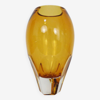 Signed Orange Waterford Crystal Vase