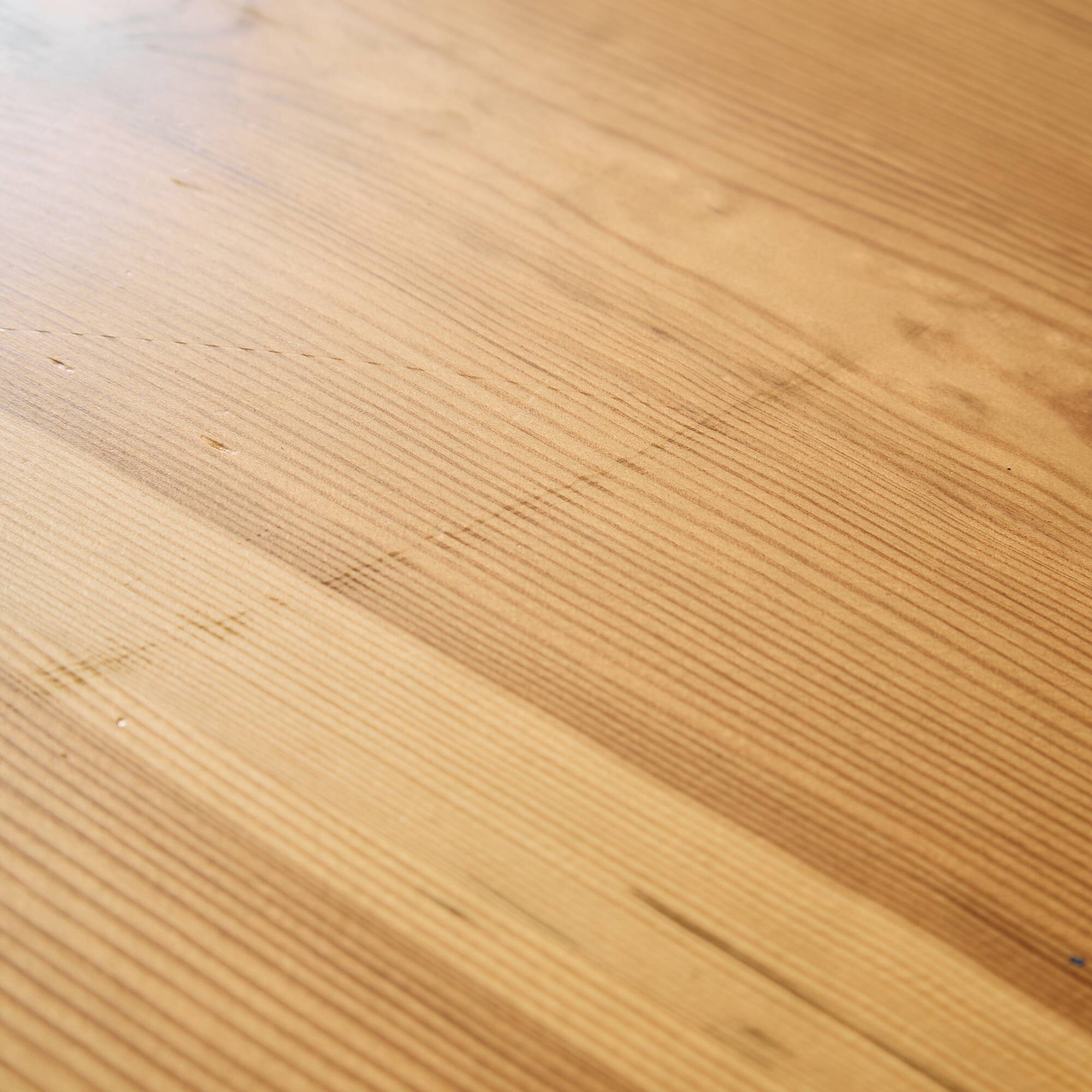 Long Canadian Pine Table with Black Legs