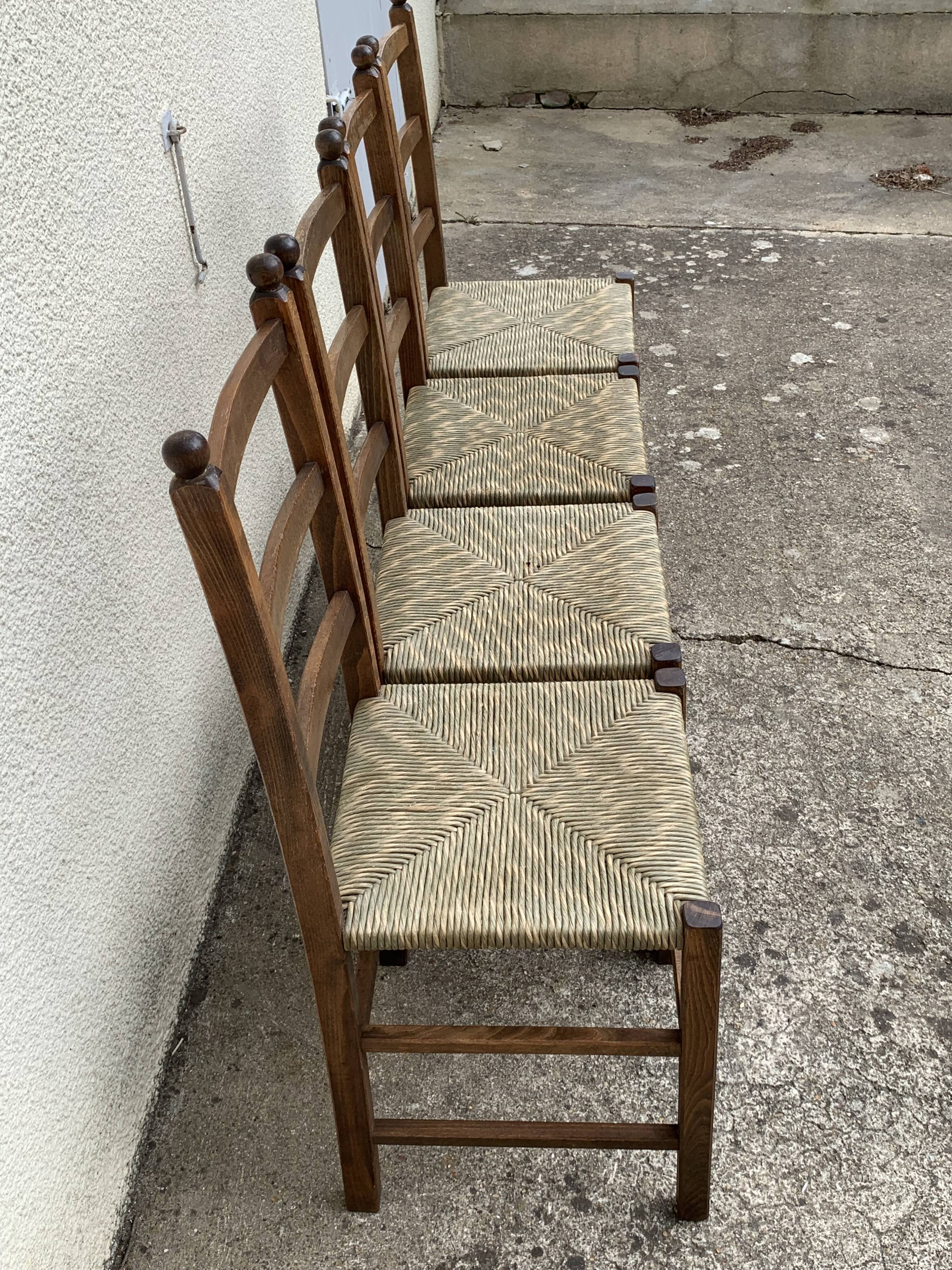Two-tone straw chairs 1950
