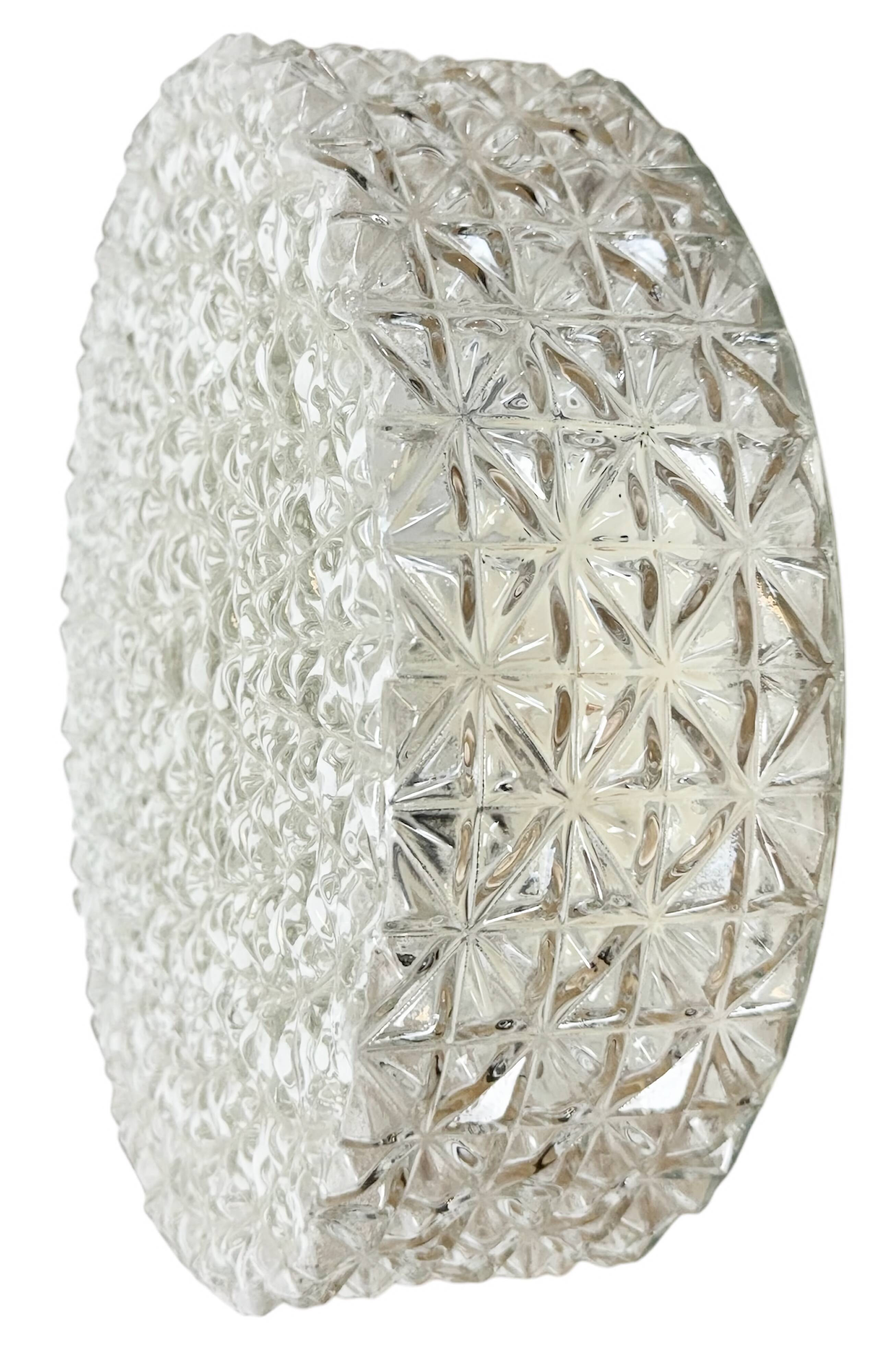 Vintage Glass Wall Or Ceiling Light, 1970s