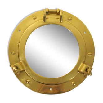 Miroir hublot en laiton doré 20 cm