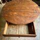 Round wooden farmhouse table