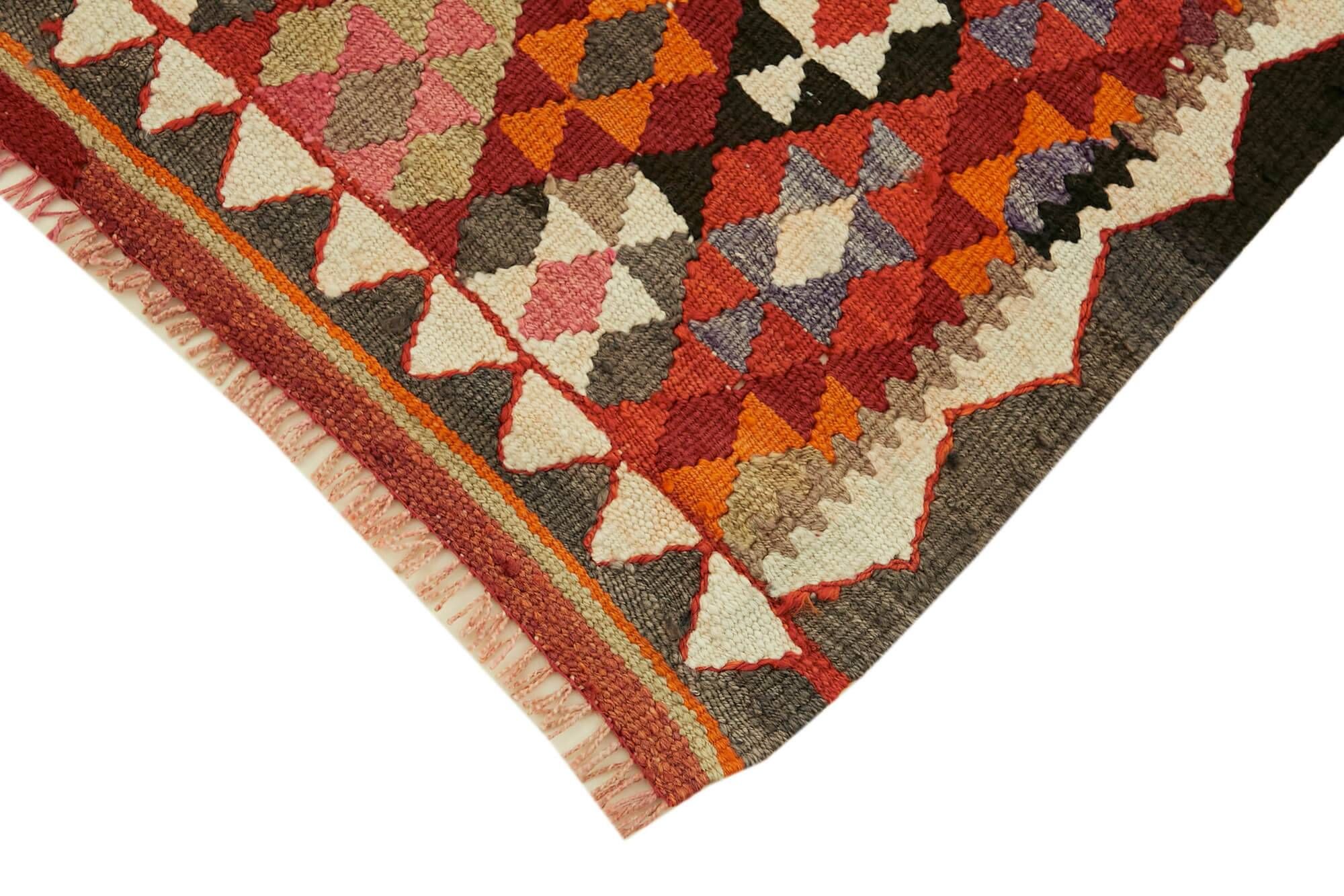 Turkish Handwoven Vintage Herki Kilim 86 cm x 274 cm