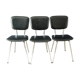 Set of three chairs in black leatherette