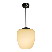 Vintage school lamp with frosted white glass shade and chrome frame, 1950s.