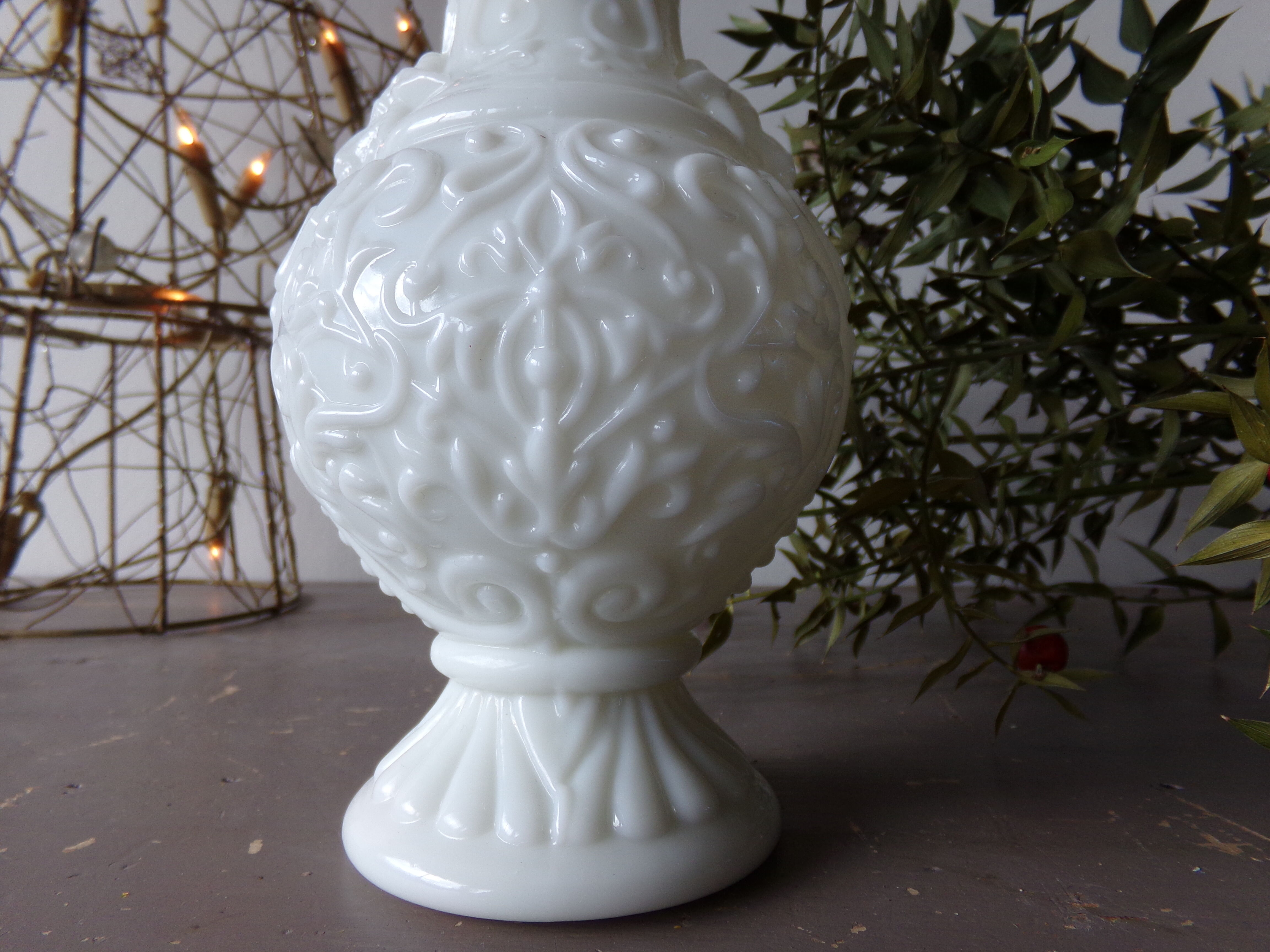 White opaline vase