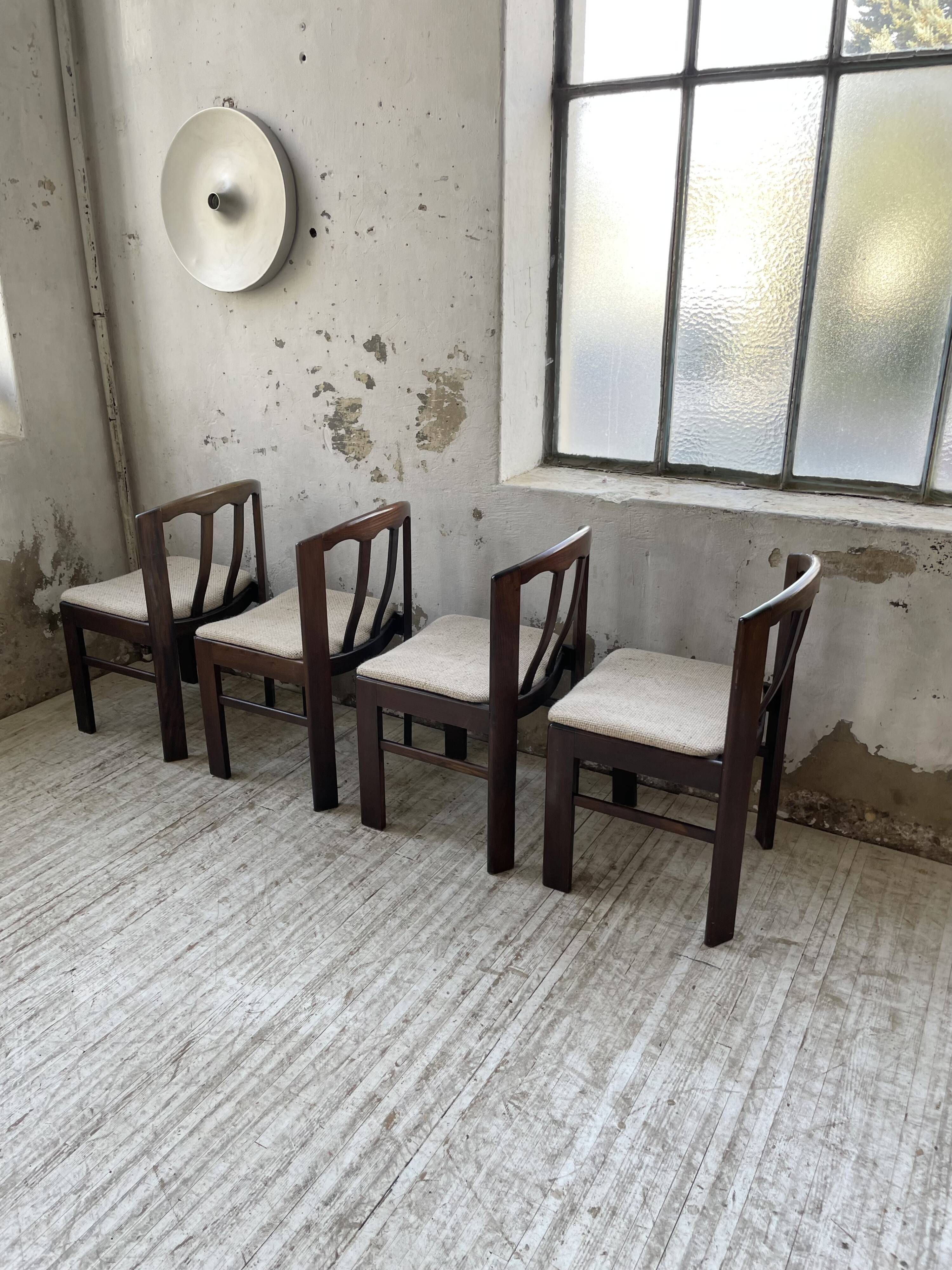 4 Scandinavian mahogany chairs