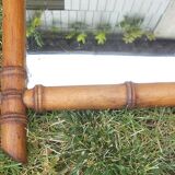 Old turned wood mirror, bamboo imitation.
