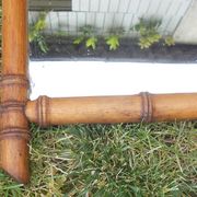 Old turned wood mirror, bamboo imitation.