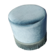 Vintage blue velvet pouf
