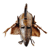 African mask from Mali from the N'Tomo tribe of Marka covered in chiseled brass