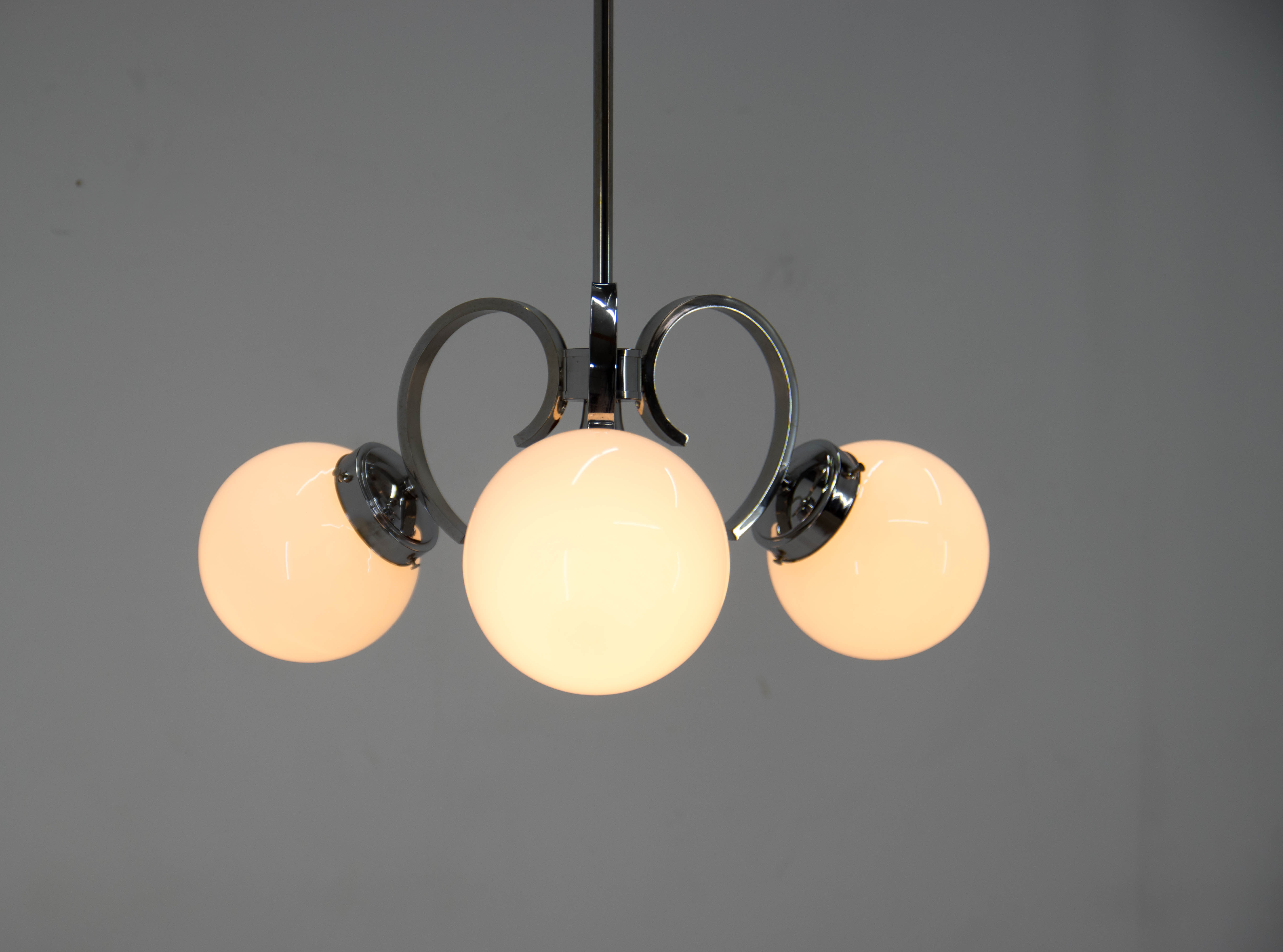 Art deco chandelier, 1930s, restored