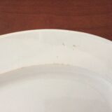 Ancien plat ovale blanc  veillard bordeaux
