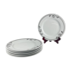 Set de 6 assiettes plates "Elysa", Sarreguemines, 1980-90