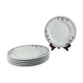 Set of 6 flat plates "Elysa", Sarreguemines, 1980s/90s