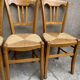 Lot de 4 chaises bois paillees