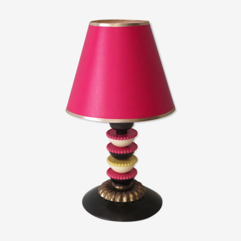 Lampe de table en cuivre, plastique et bakélite, début XXe siècle, Belcique.