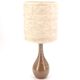 Sandstone ceramic lamp, wool lampshade, 1960s