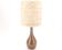 Sandstone ceramic lamp, wool lampshade, 1960s