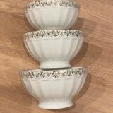 3 small faceted bowls