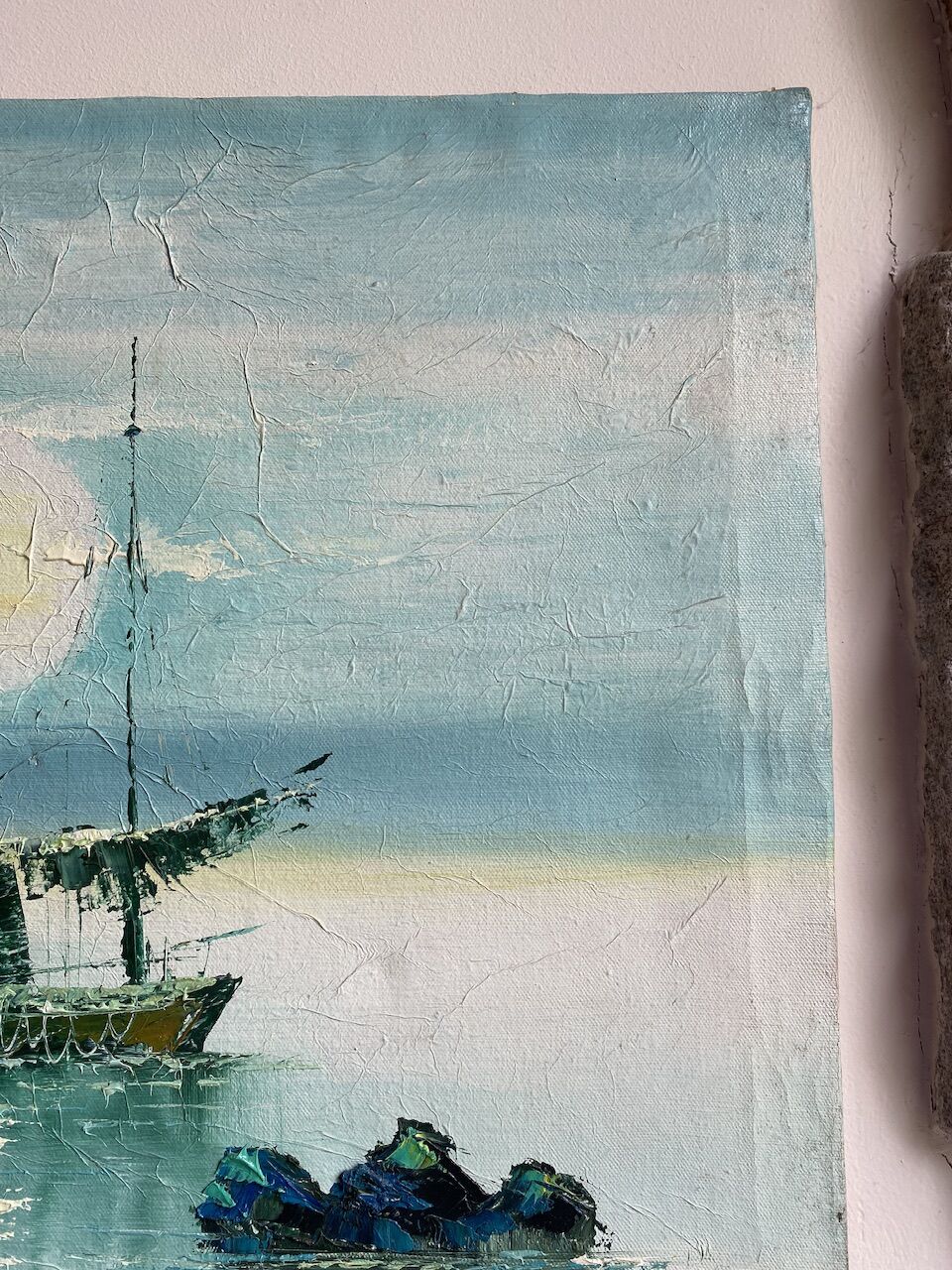 Marine, zampan boats at sunset, XX century