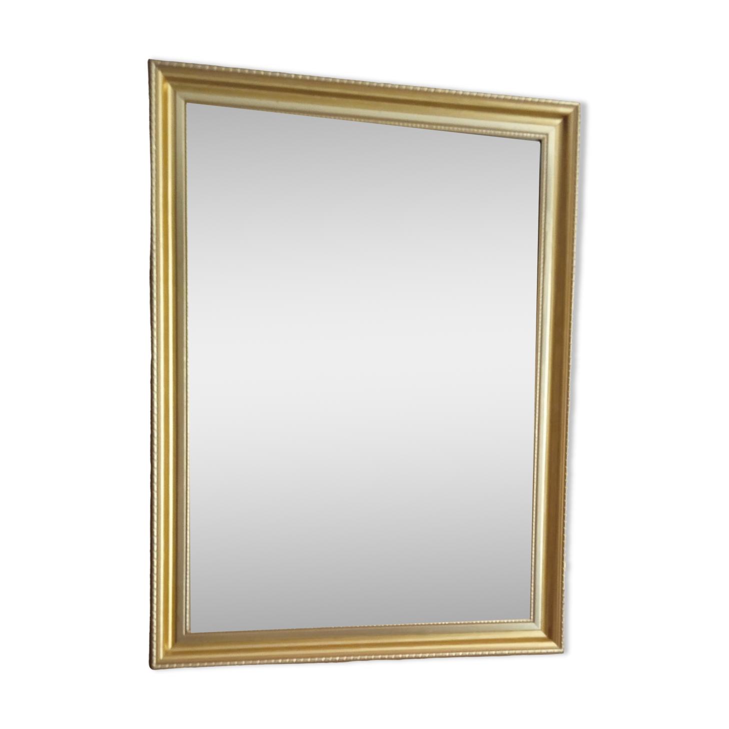 Beveled mirror with gold frame 60 x 80 cm