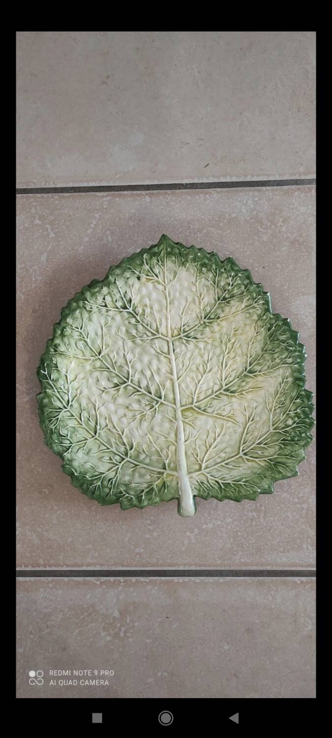 Cabbage leaf plate Barbotine