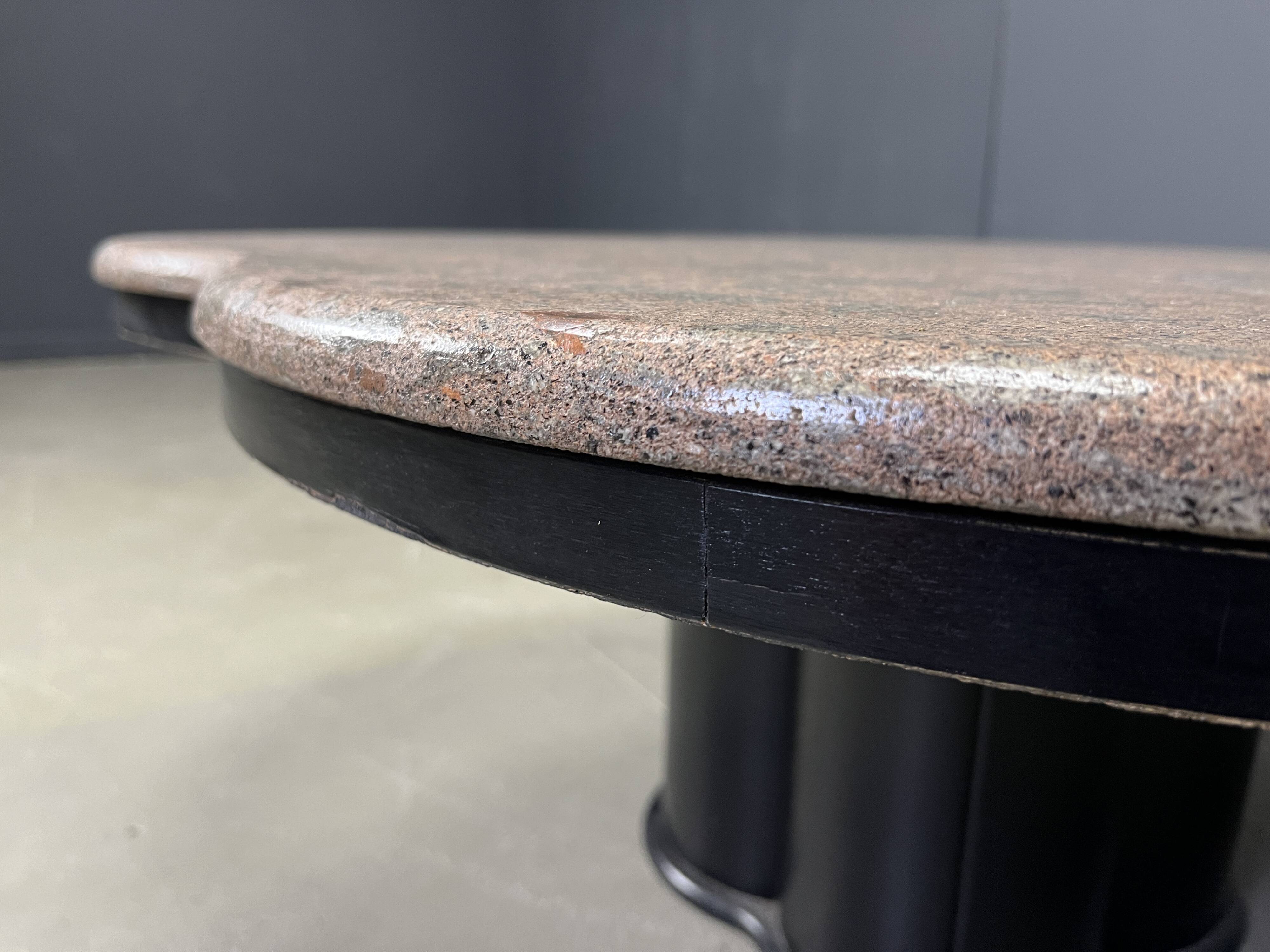 Vintage granite clover-shaped coffee table, 1970s