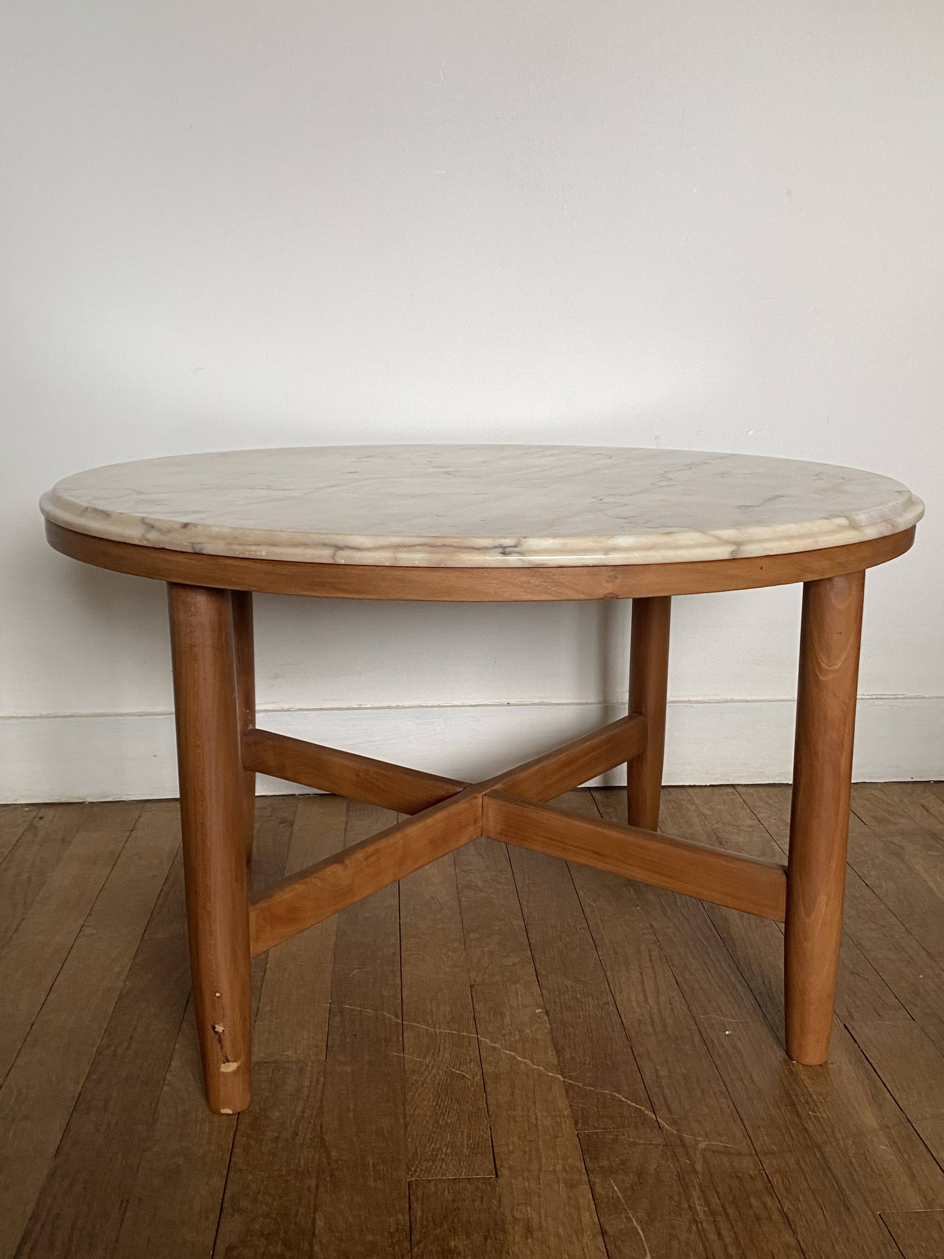 Vintage pink marble coffee table