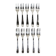 10 Christofle Alfénide Saigon model dessert forks in silver-plated metal.