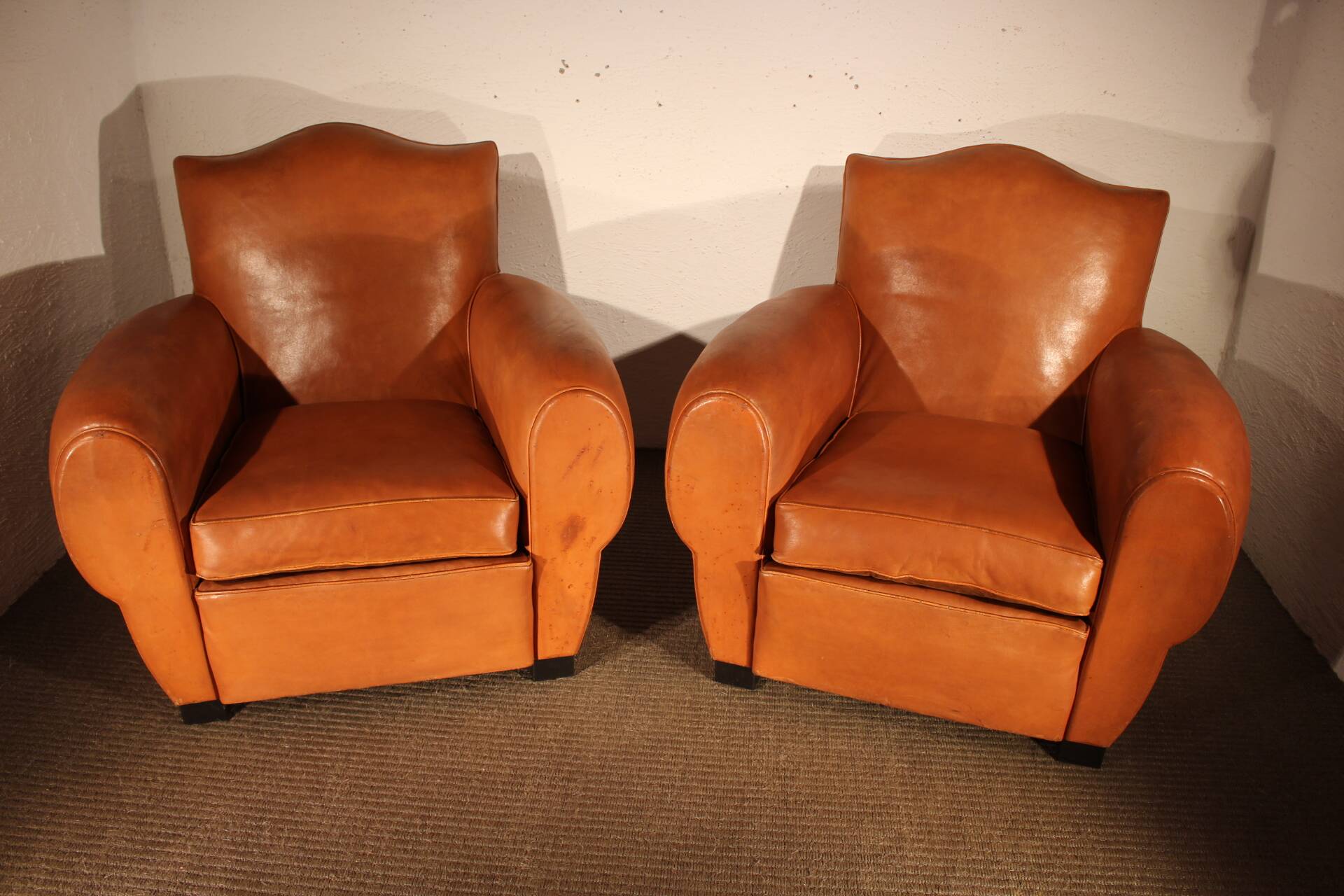 Pair of club armchairs