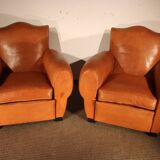 Pair of club armchairs