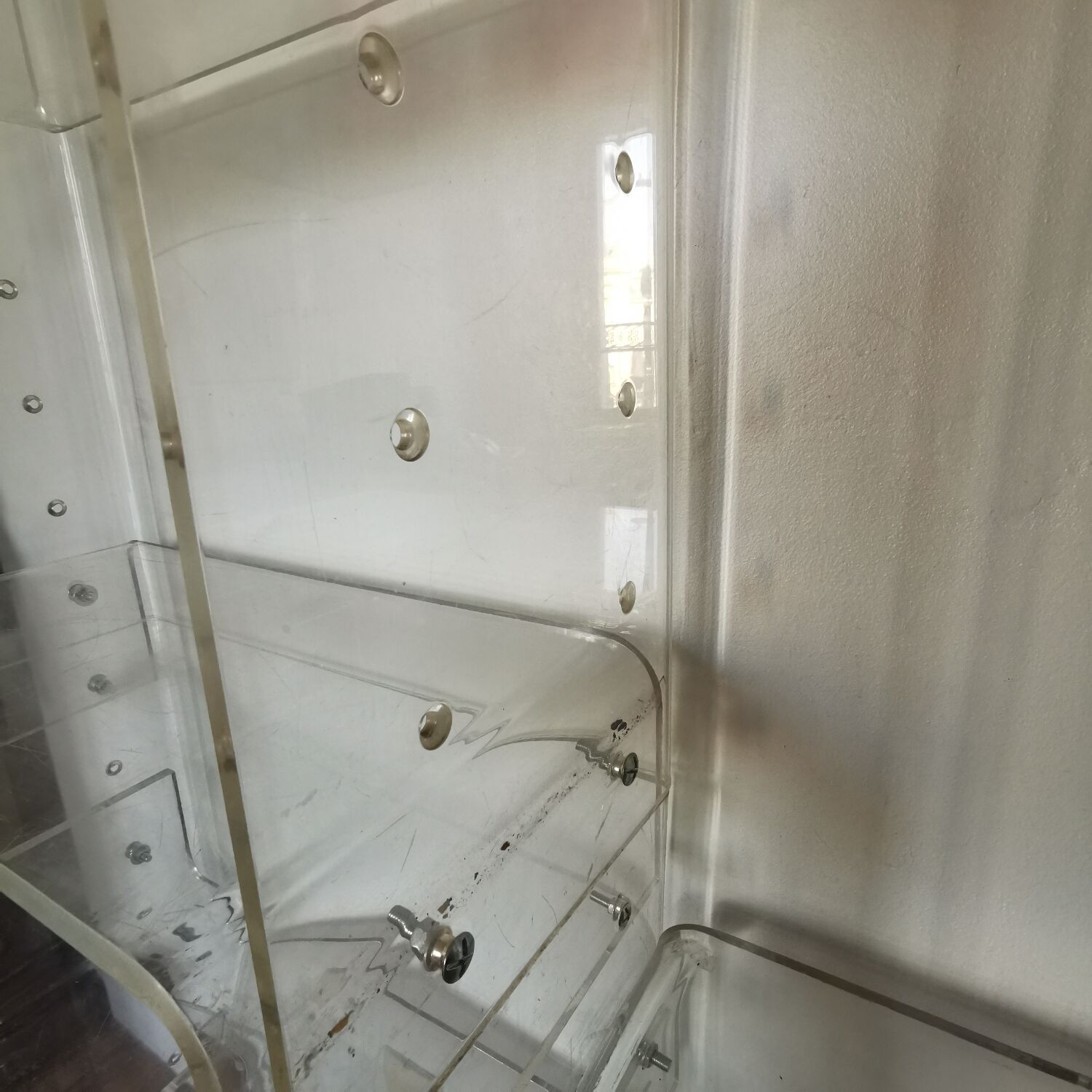 Plexiglas bookcase / storage 1970