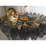 Grey”poliedri” murano glass chandelier d55