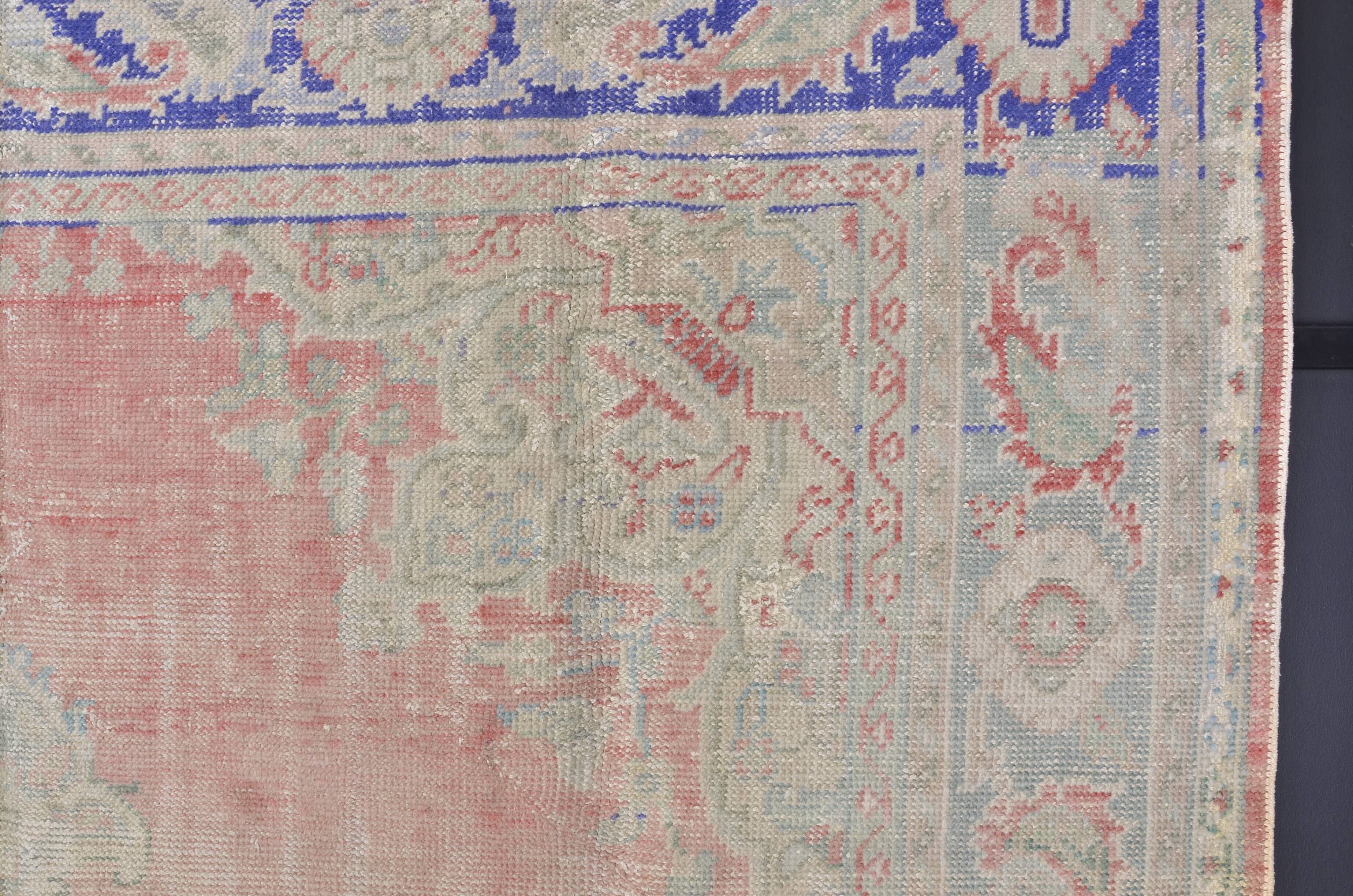 Antique Handmade Vintage Oushak Rug