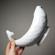White porcelain sauce boat fish Ocean France, 1970s-1980s